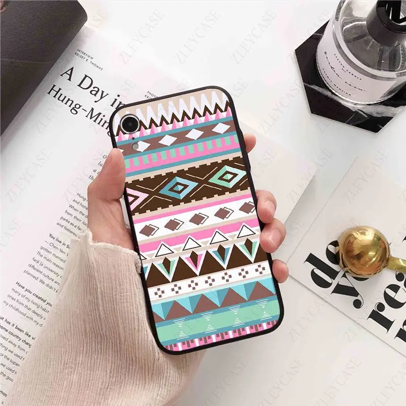 Чехол для телефона Pastel Tribal Aztec Triangle On Nebula iPhone 13PRO 6 7 8Plus XS XR 5S 14PRO 11pro 12promax 13mini SE 2022 -