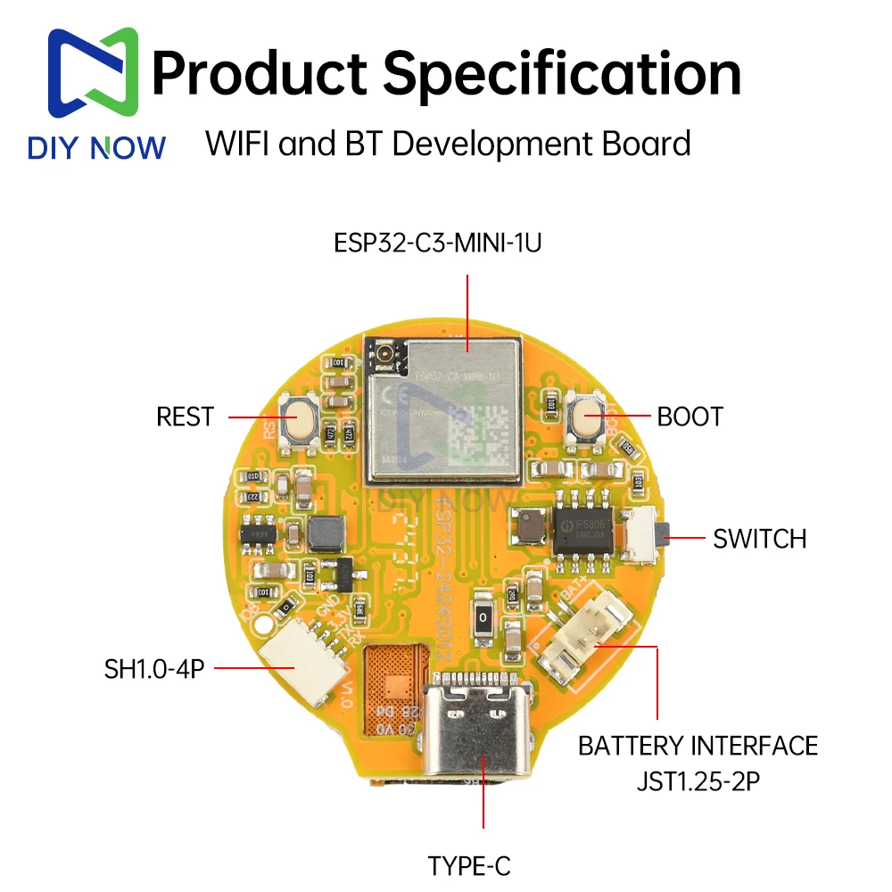 Круглый светодиодный модуль 240*240 IPS GC9A01 1 28 дюйма Wi-Fi Bluetooth платы разработки