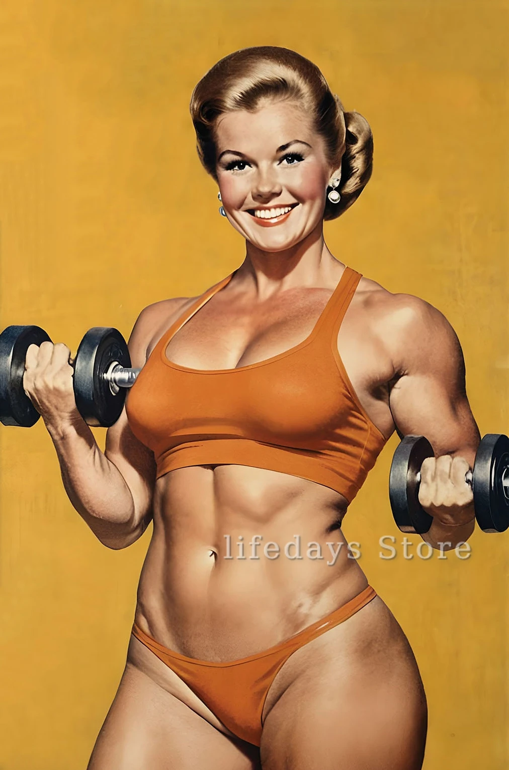 

Ретро Постер для Фитнеса на Холсте