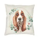 Наволочка для подушки с изображением собаки в цветочек, 45 х45 см