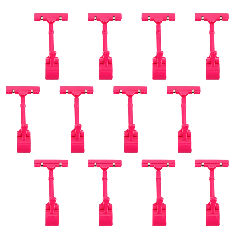 

12 Pcs Cards Clips Merchandise Display Price Label Plastic Tag Clip Sign Clip Sign Paper Clip for Clothing Shop Display