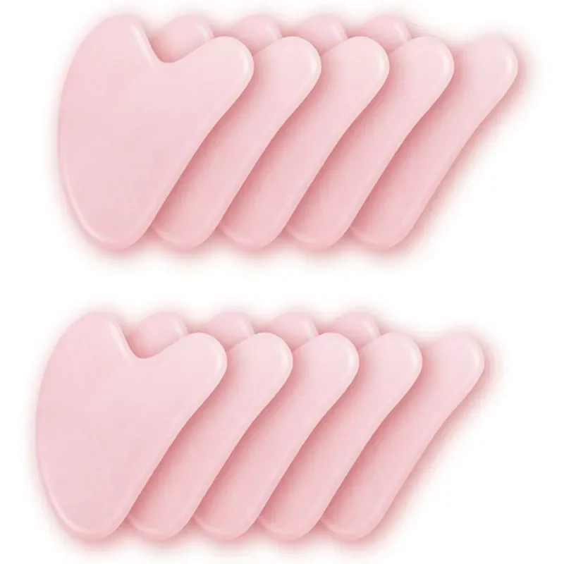 

NEW2023 5/10pcs Rose Quartz Jade Stone Heart-shaped Gua Sha Scraper Massage Handmade Guasha Board Anti Wrinkle Skin Care Gouache