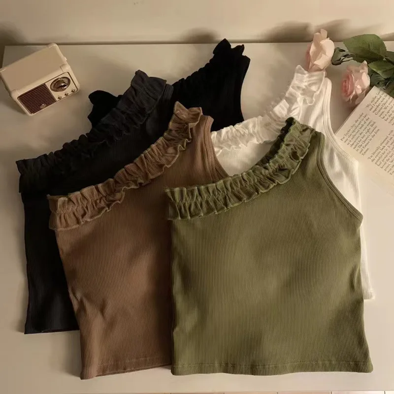 Короткий жилет с наклонными плечами женский весенне-летний корейский 2024 новый Sle