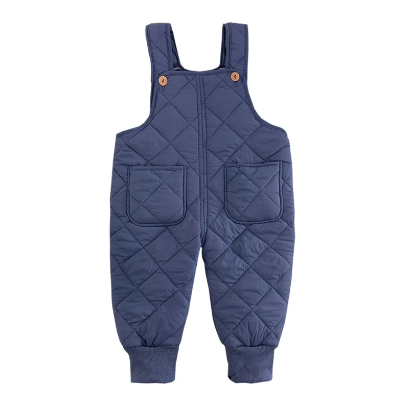 Детский хлопковый комбинезон однотонный с карманами для мальчиков и девочек