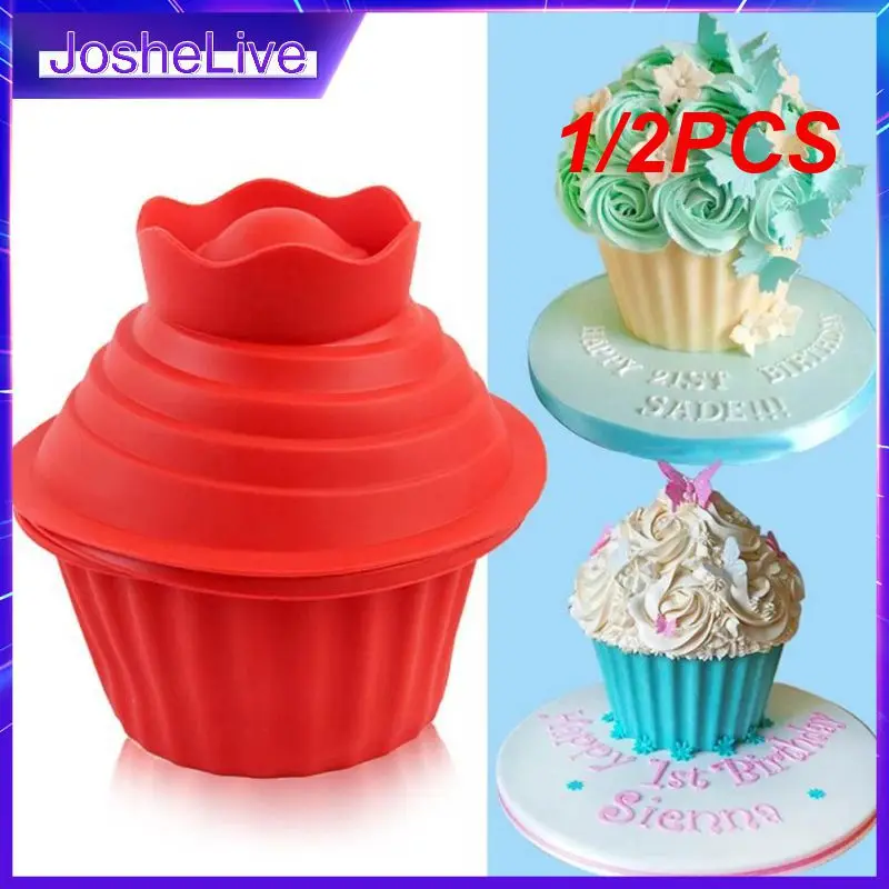 

1/2PCS Silicone Giant Cupcake Mold Non-Stick Big Top Cake Silicone Mould DIY Idea For Easy Decorating Cake Bake Tools