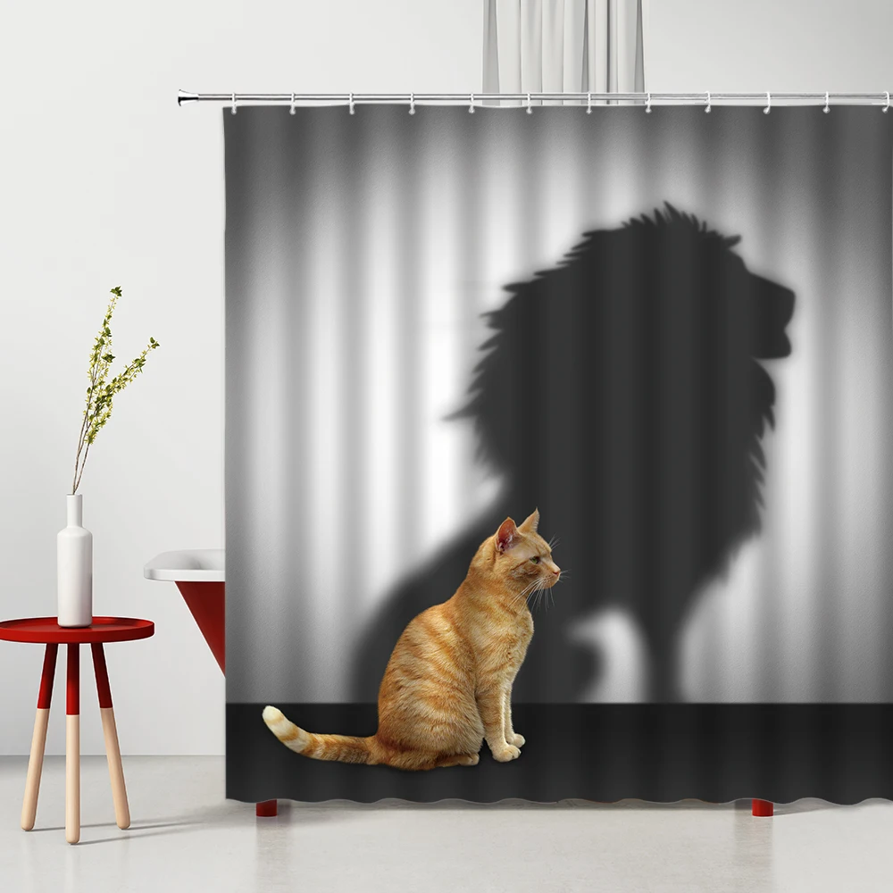 

Kids Bathroom Decor Waterproof Cute Cat Shower Curtain Curtains Home Decor Aesthetic Funny Shower Curtain with Hooks Banheiro