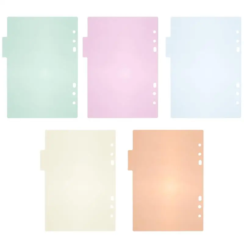 

10pcs A5 Binder Dividers Labels Insertable Multicolor Plastic Tab for Office