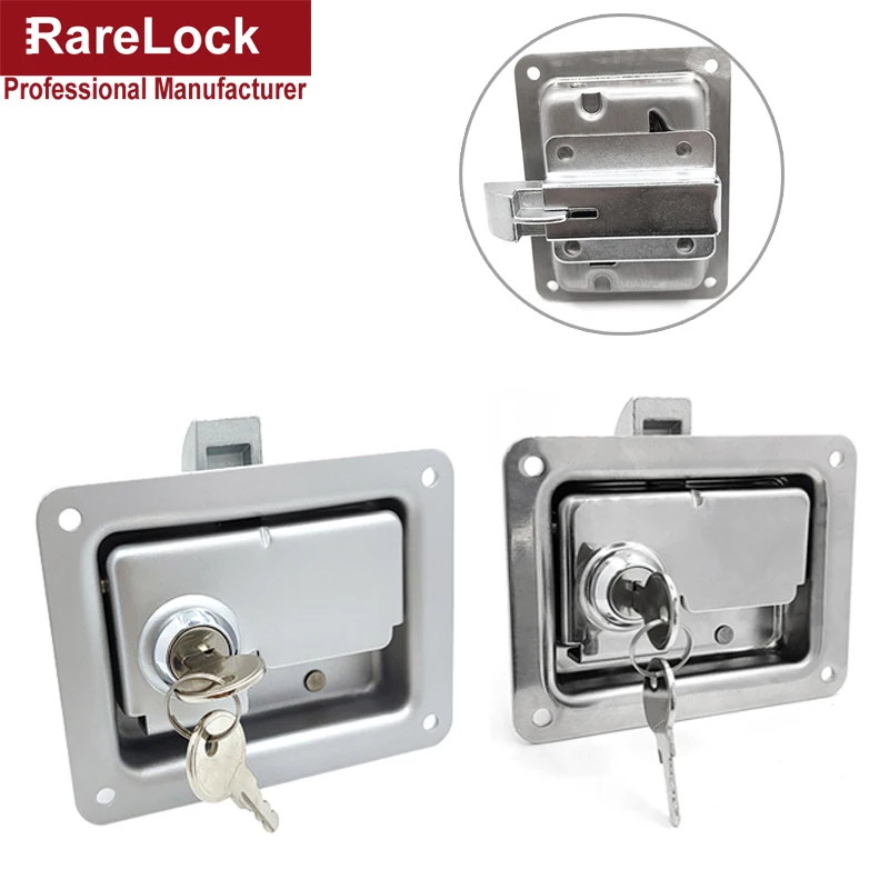 

Stainless Steel Flat Plate Lock Engineering Mechanical Equipment Vehicle Trailer Toolbox Cabinet Door Lock Rarelock MA066 E