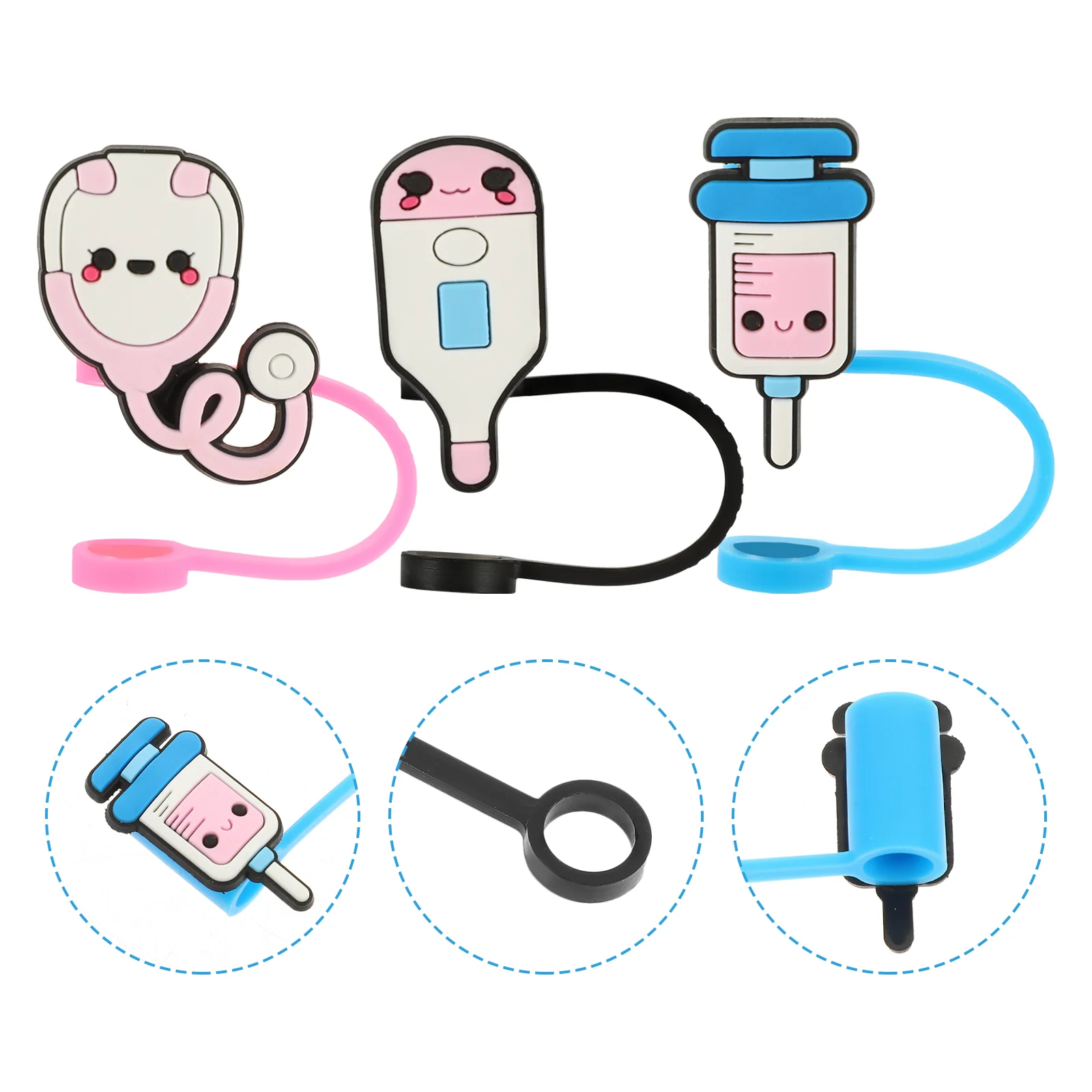 

Straw Cap Silicone Caps Reusable Covers Tips Cute Plug Drinking End Protectors