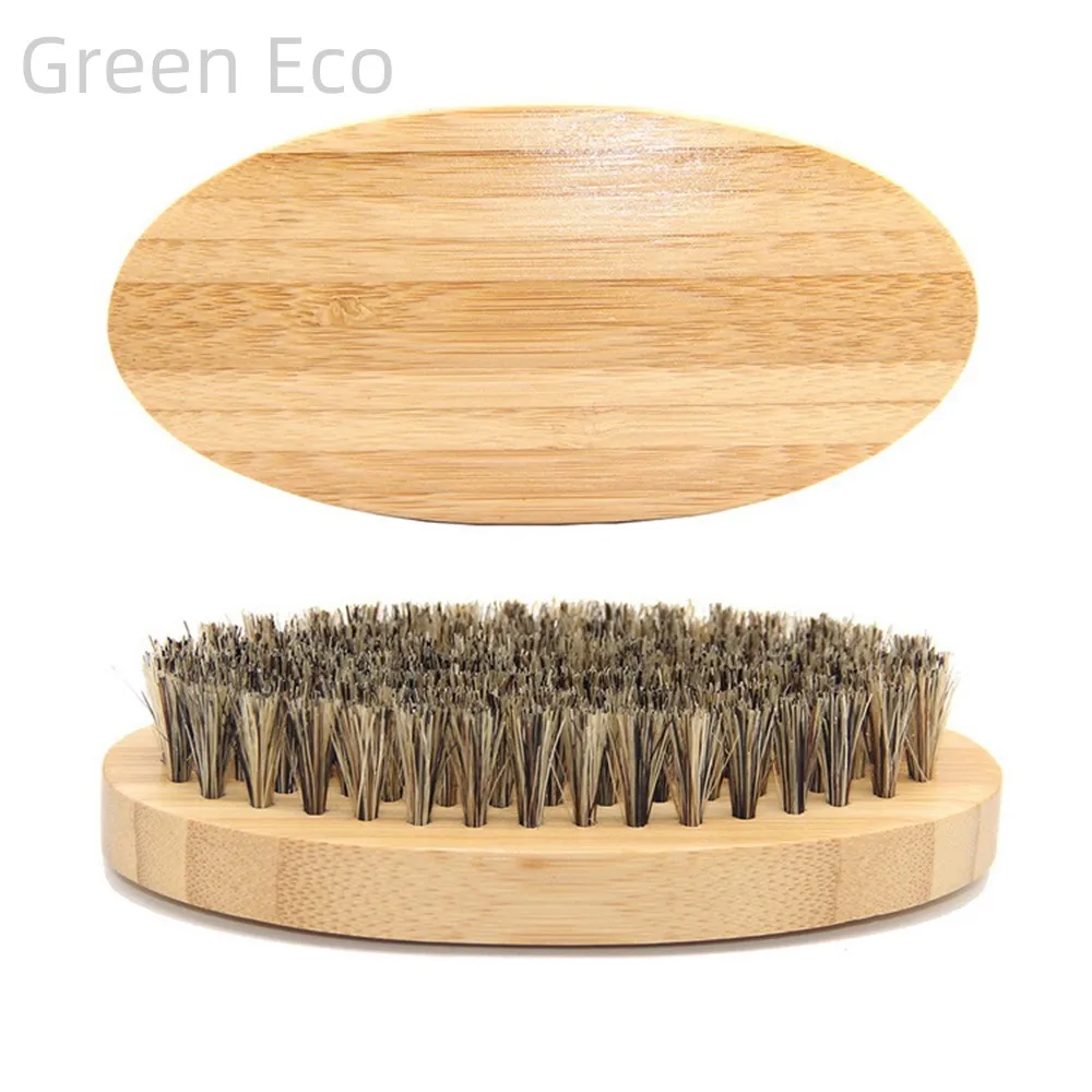 

Eco-friendly Boar Bristle Shaving Brush for Men - Portable Beard Brush for Easy Facial Cleaning and Mustache Grooming