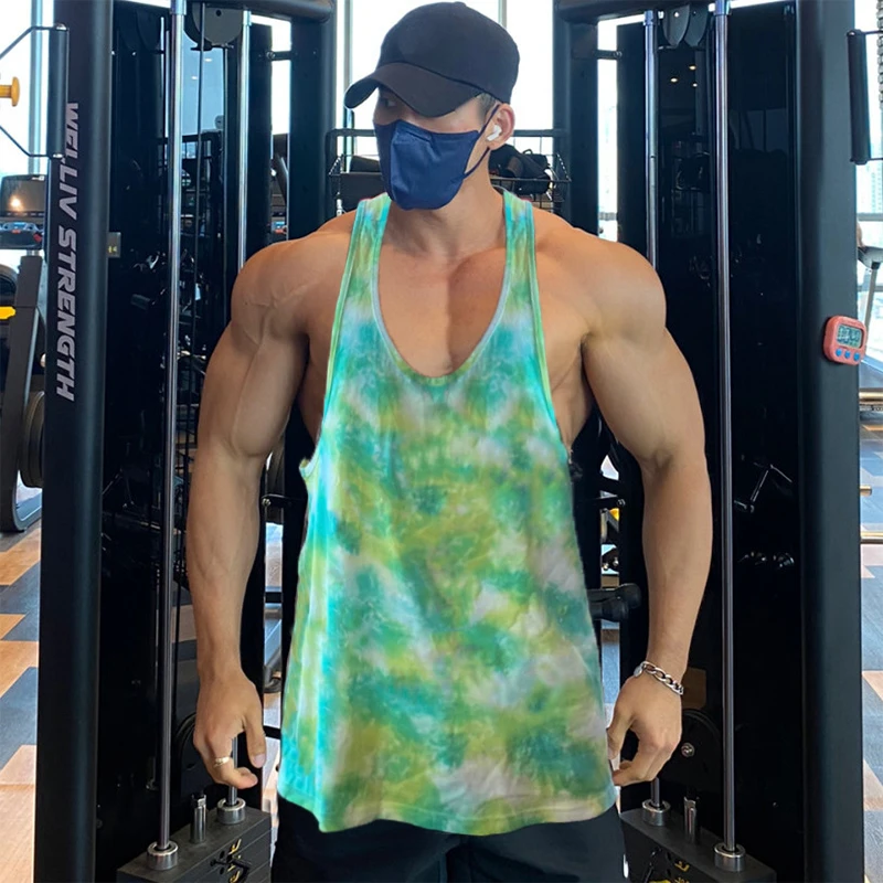Camo Gym Stringer майка мужская сетчатая одежда для фитнеса и бодибилдинга Tanktop летняя