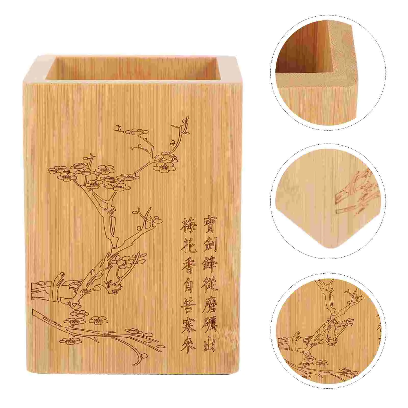 

Pen Holder Wooden Storage Holder Rustic Makeup Brush Storage Organizer