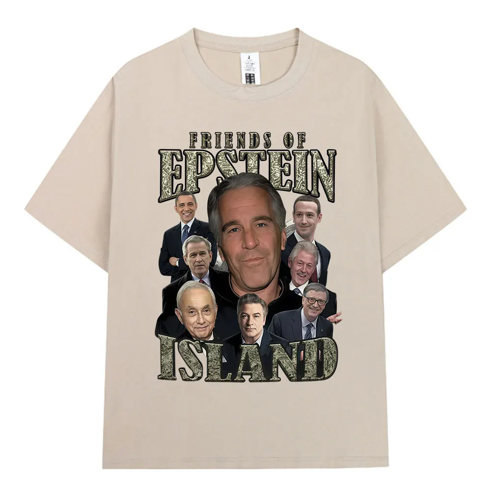 Фото Футболки с забавным принтом Island Jeffrey Epstein, мужская и женская одежда, модные футболки с короткими рукавами, хлопковая повседневная футболка, уличная одежда №4