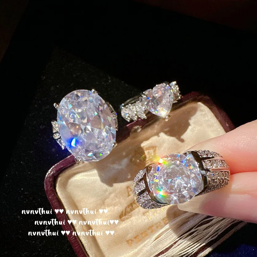 Разные стили сверкающие кольца с бриллиантами для лаборатории обручальные кольца для женщин 925 Silevr CZ Открытые Кольца Благородные Свадебные ювелирные изделия подарок Разные стили сверкающие кольца с бриллиантами для лаборатории обручальные кольца для женщин 925 Silevr CZ Открытые Кольца Благородные Свадебные ювелирные изделия подарок