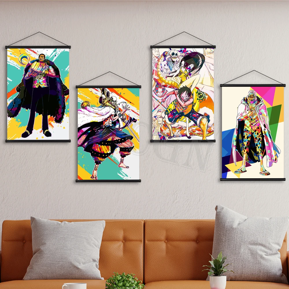 Слитная картина обезьяны D. Дракон манга Луффи плакат Холст Искусство роспись