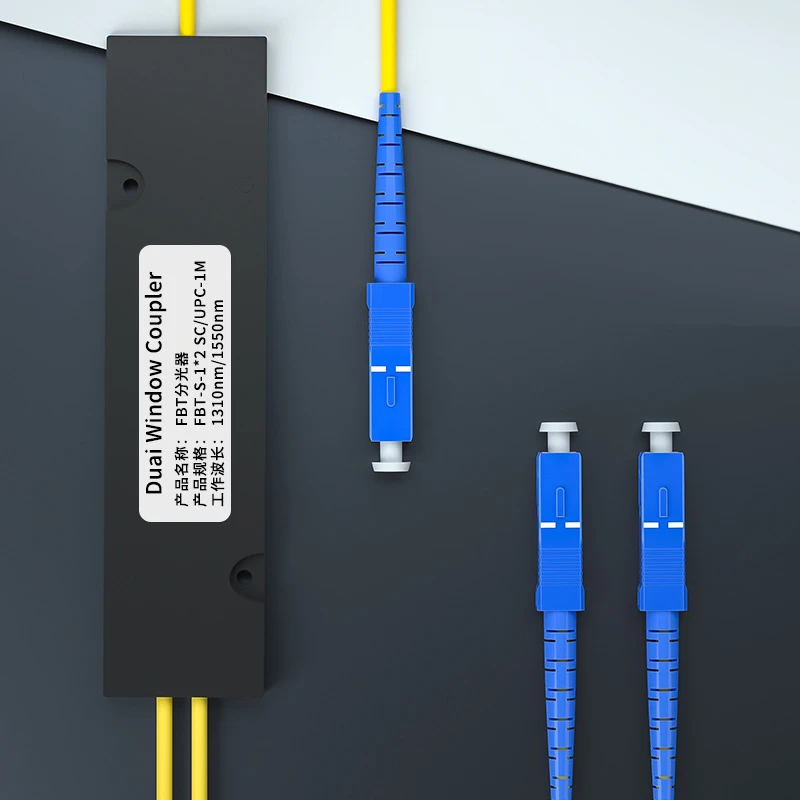 High Quality AVEIBEE SC APC UPC 1X2 PLC SC/APC SM Single Mode 0.9mm G657A1 LSZH 1m FTTH Fiber Optic Splitter