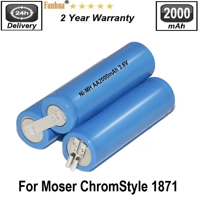 

NEW Fanhua 3.6V 2000mAh Replacement Battery for Moser Wella Academy ChromStyle 1871 Super Cordless 1872 Clipper 1871-7590