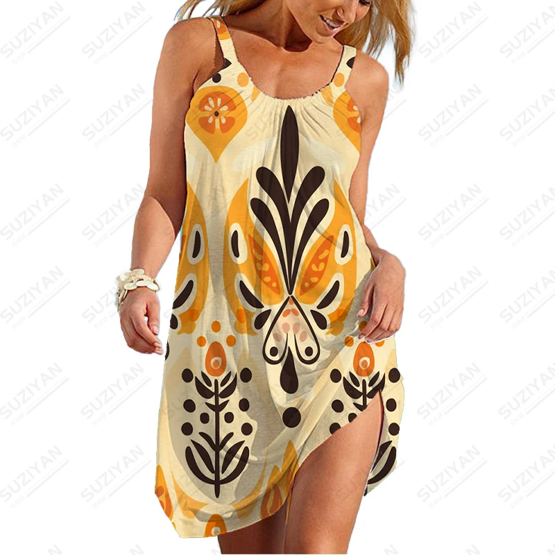 

Urban Casual Dress Fashion 3D Print Dress Women's Spaghetti Strap Dress Outdoor Street Dress Summer Popular Dresses
