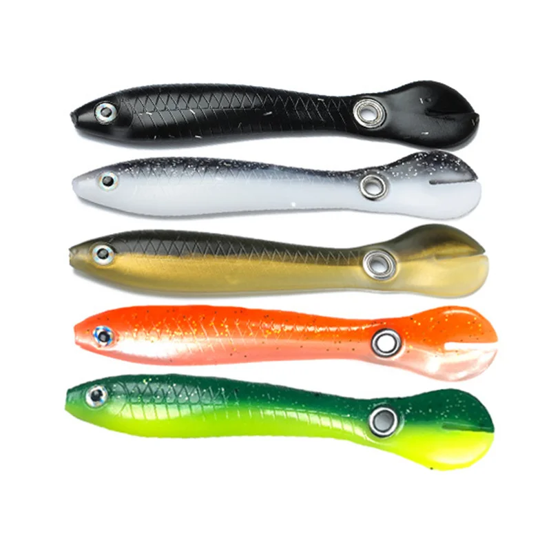 

5pcs Fishing Lures 6G/10CM with Rotating Spins Tail for Bass Trout Topwater Floating Hard Baits рыбалка рыболовные товары