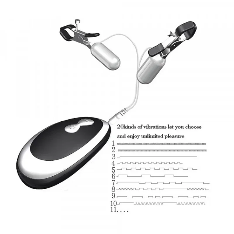 Мощный 20-частотный вибратор для сосков вибрирующий зажим клитора вечерние игры
