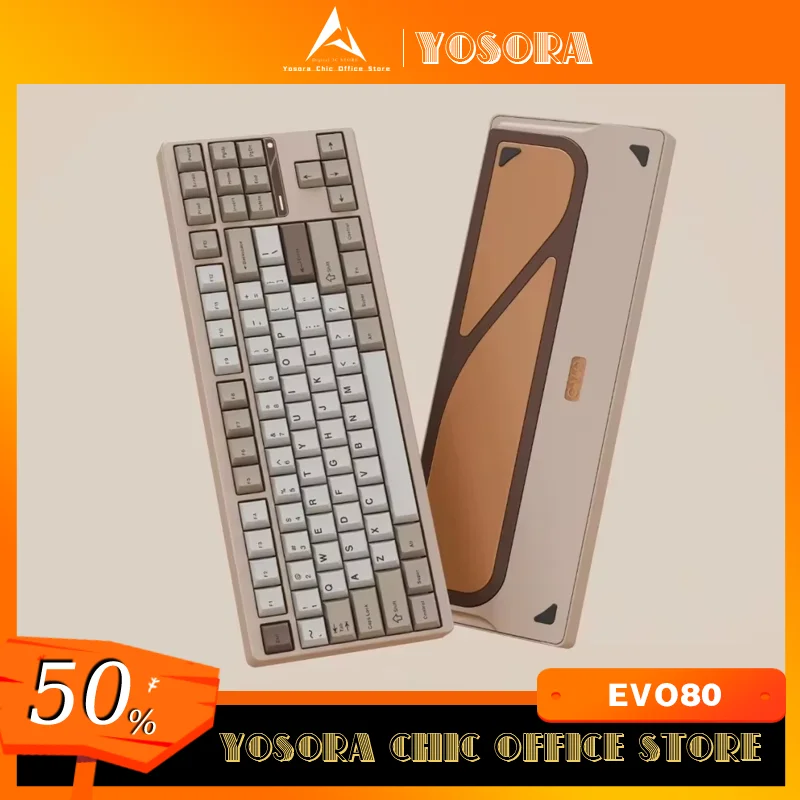 EvoWorks EVO80 Механическая клавиатура из алюминиевого сплава 3-режимная беспроводная