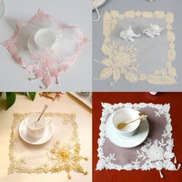 new beads lace mesh embroidery table place mat christmas pad cloth placemat cup wedding tea coaster doily kitchen accessories