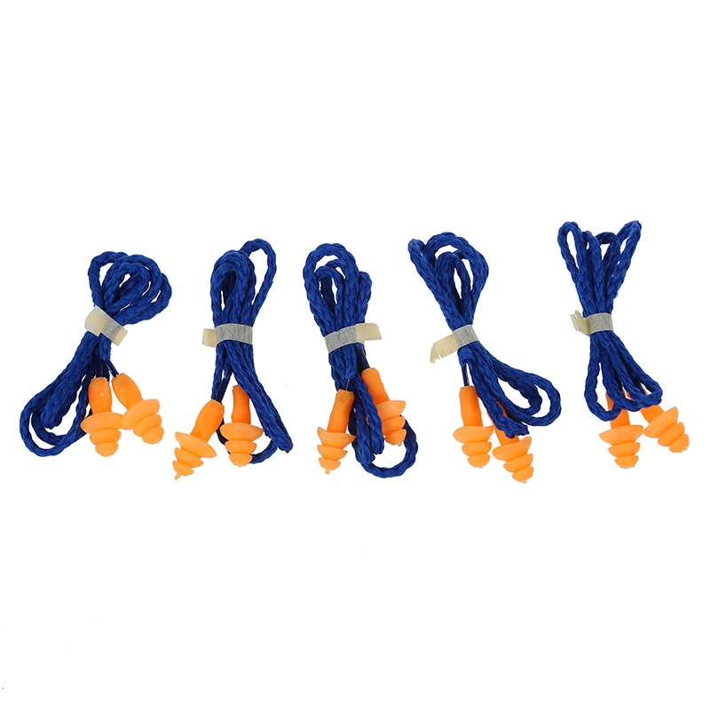 5 Pair Tree Shape Soft Safety Soft Silicone Ear Plugs Hearing Protection Muffs