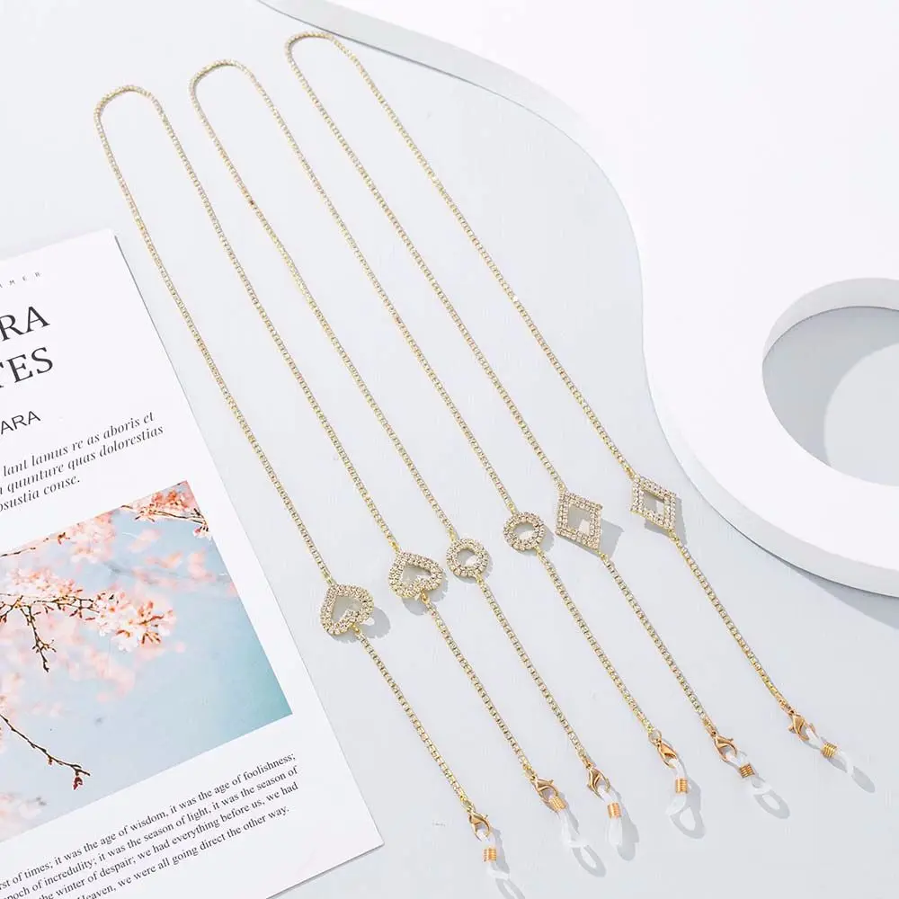 

Женская цепочка-шнурок для очков, с кристаллами