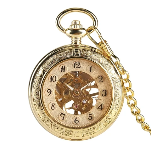 10 шт./партия винтажные Золотые механические карманные часы с откидной крышкой ручной работы подарочные часы в стиле стимпанк Reloj de bolsillo горячая распродажа