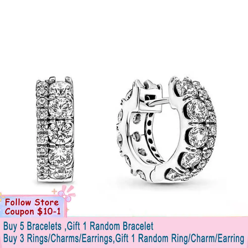 

Smuxin 925 Sterling Silver Stud Earrings Surround Ten drills Earring Cubic Zirconia Statement Stud Earrings Women Earrings