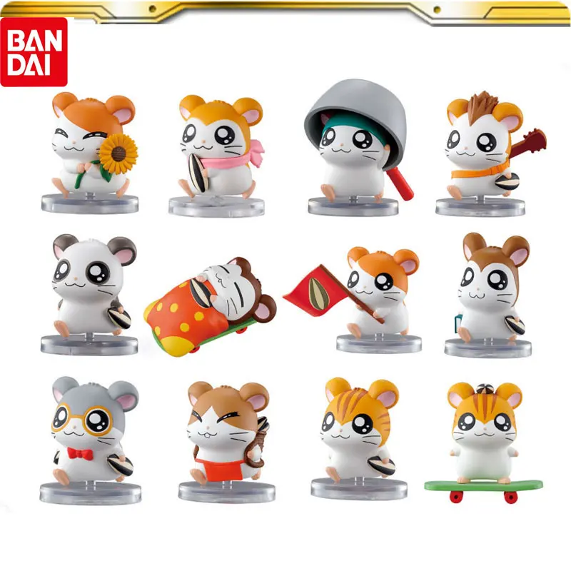

Bandai Genuine Gashapon Trotting Hamtaro Anime Figures Cute Doll CHURI Hamster Kawaii Collectible Model Toys Gifts for Children