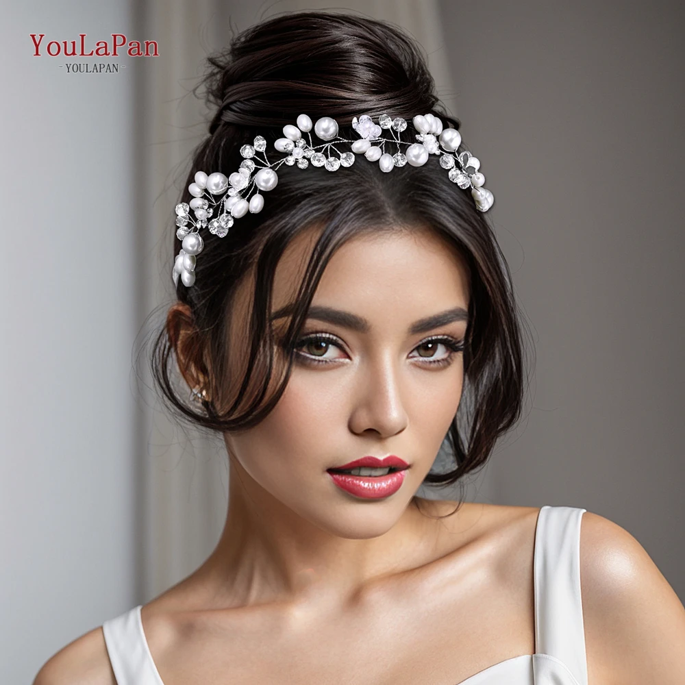 YouLaPan невеста жемчужный кристалл повязка для волос женская на голову свадебные