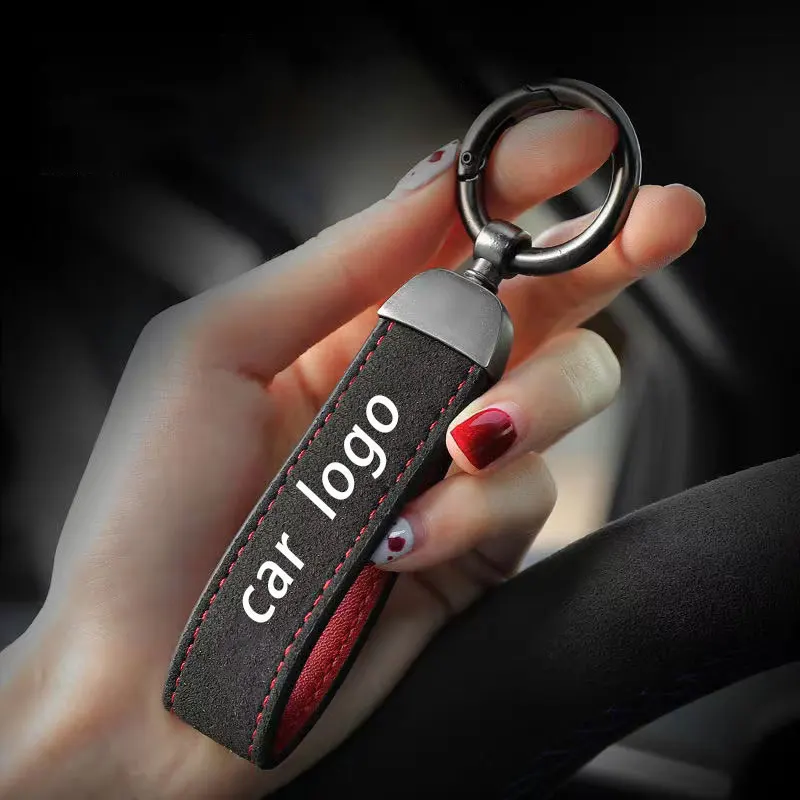 Кожаный Автомобильный Брелок из углеродного волокна брелок для ключей Mercedes Benz AMG