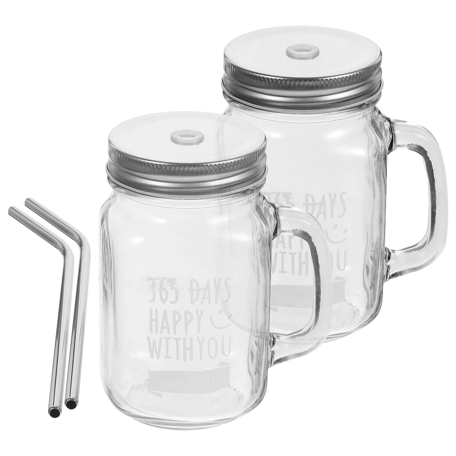 

2 Sets Creative Juice Cups with Straw Milk Coffee Cup Water Drinking Cup