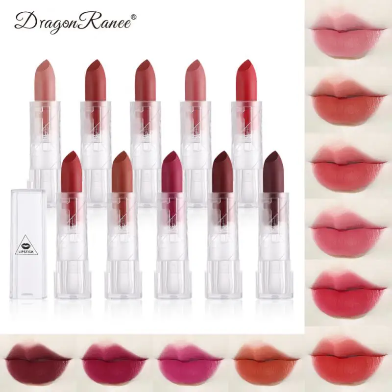 

10 Colors Lipstick Matte Waterproof Long-Lasting Velvet Small Sample Lipsticks Moisturizing Easy To Wear Lip Makeup Cosmetics