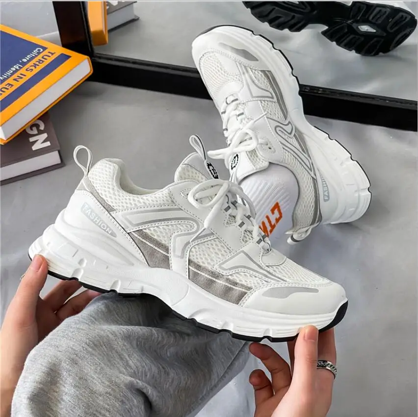 

Men Shoes Sneaker Air Mesh Casual Shoe Lace-up Mens Shoes Lightweight Vulcanize Shoes Walking Sneakers Zapatillas Hombre Size 44