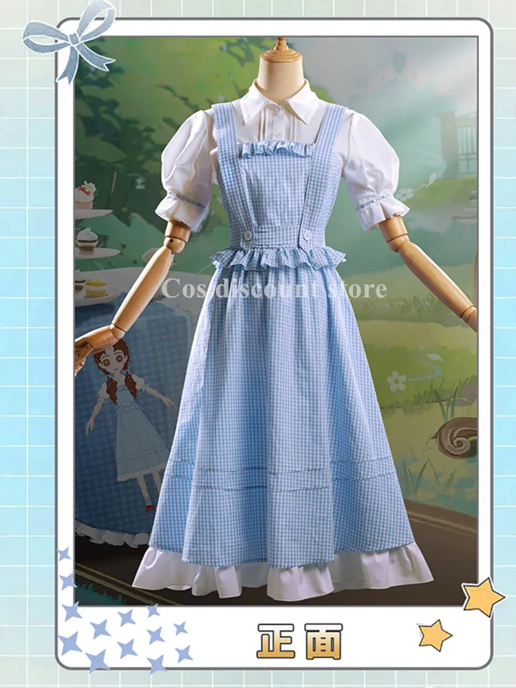 

Костюм для косплея Dorothy с V-образным вырезом, Карнавальная рубашка для Хэллоуина, Униформа, повседневная одежда, индивидуальный пошив