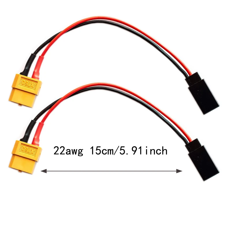 

XT60 к Futaba RX адаптер зарядного кабеля 22awg 2 шт.