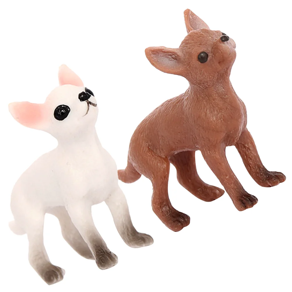 

2 шт. модель чихуахуа, игрушечные реалистичные модели животных, мини-Декор, Реалистичная фигурка собаки, игрушечные фигурки, игрушки для торта, маленькие