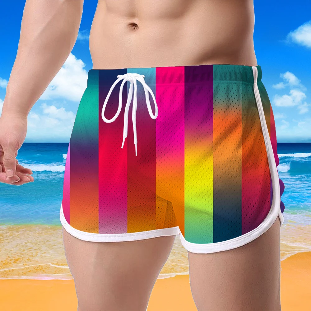 

Colorful Pattern 3D Printing Beach Pants Men And Women Loose Sports Shorts 2022 Summer New Men's Fashion Casual Swimming Trunks