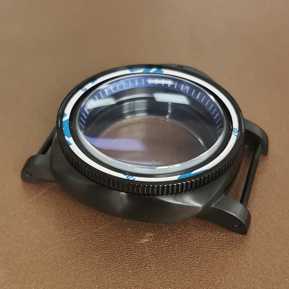 

42 mm Modification Watch Case PVD Stainless Steel Bezel + Dark Blue Inner Shadow Fit NH35 NH36 4R 7S Movement