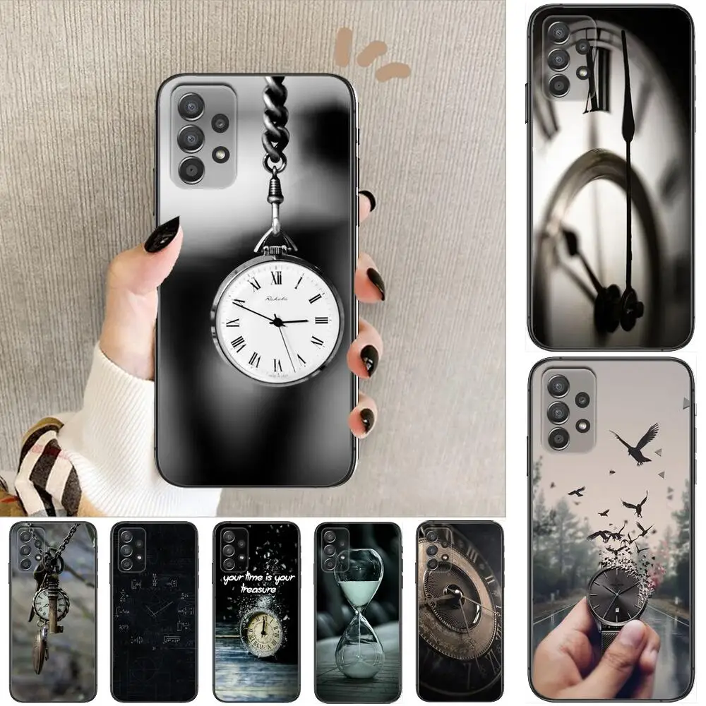 

HD-clock countdown Phone Case Hull For Samsung Galaxy A70 A50 A51 A71 A52 A40 A30 A31 A90 A20E 5G a20s Black Shell Art Cell Cove