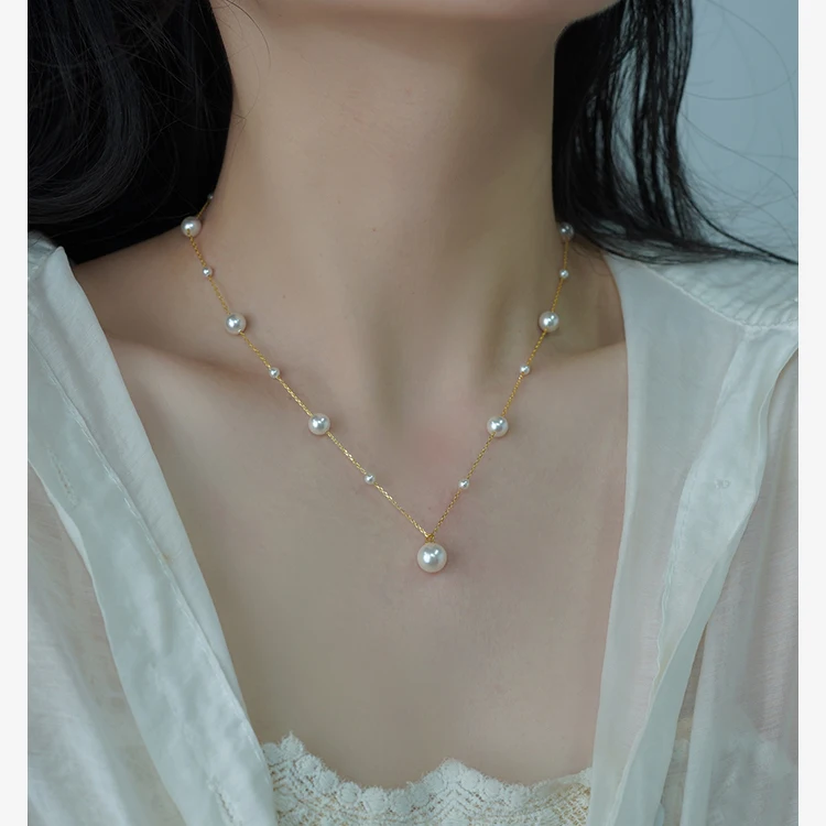  Легкое роскошное высококачественное жемчужное звездное ожерелье из