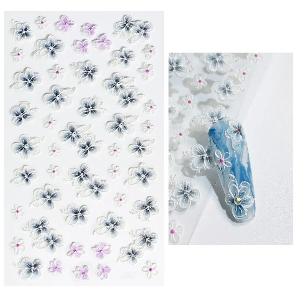 

Eco-friendly Plastic Fashion Embossed Nail Adhesive Sticker for Travel Nail stickers Embossed Nail Sticker