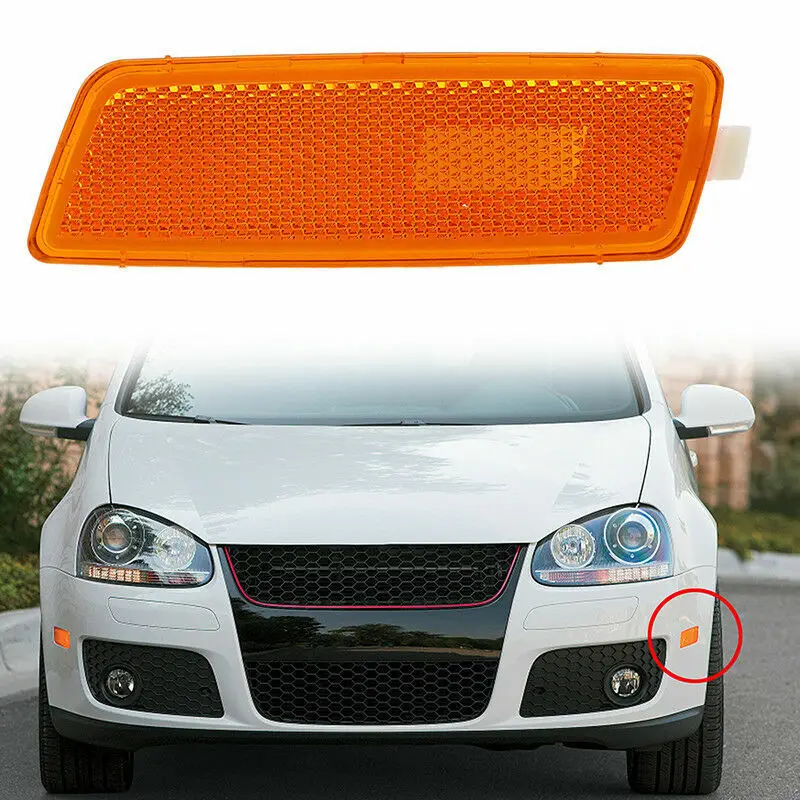 

Car Front Bumper Side Marker Turn Signal Lamp Yellow Indicator Light 12V Fit For Rabbit MK5 2006-2009