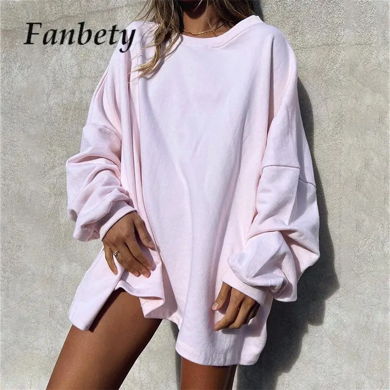 

Уличная одежда 2023, Женская Зимняя Блузка, Женская Осенняя однотонная женская Повседневная Свободная простая Толстовка с длинным рукавом, пуловер