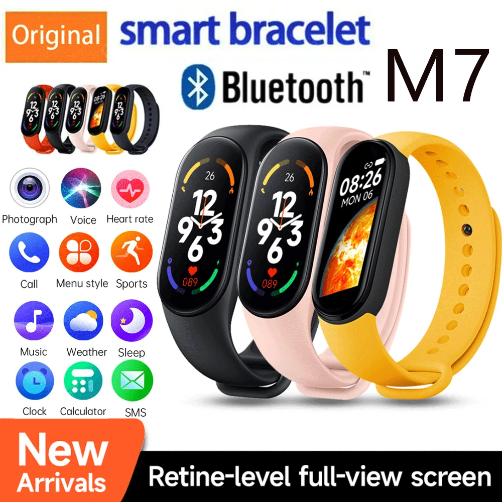 

Multifunctional M7 Smart Watch Fitness Tracker Sleep Detection Men Women SmartWatch Heart Rate Smart Bracelet for Xiaomi Phone