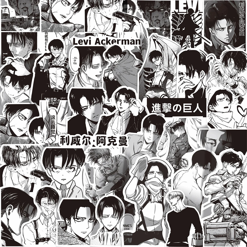 

10/30/65pcs Anime Levi Ackerman Attack On Titan Stickers for Laptop Skateboard Bike Stationery Cool Cartoon Decals Sticker Toy