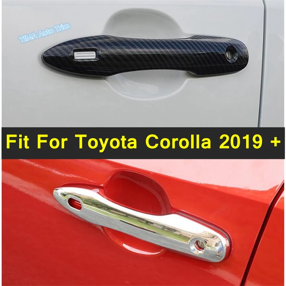 

Auto Styling Outside Door Pull Handle Cap Cover Trim 4PCS For Toyota Corolla 2019 - 2023 Chrome / Carbon Fiber Look Accessories