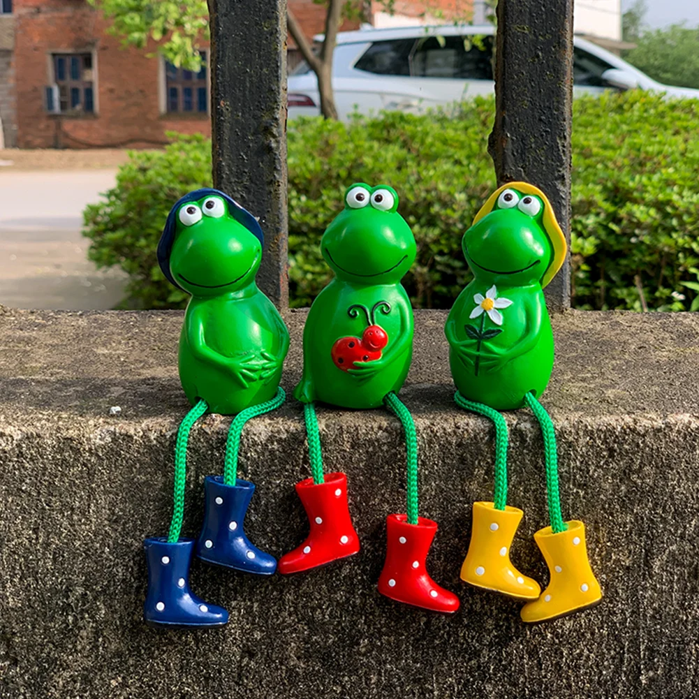 

3Pcs Resin Leggy Frog Figurines Nordic Creative Animal Statues for Interior Sculpture Home Desktop Living Room Decor